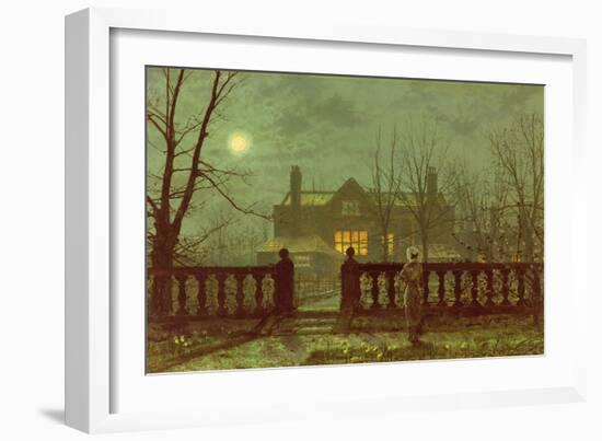 Lady in a Garden by Moonlight, 1892-John Atkinson Grimshaw-Framed Giclee Print