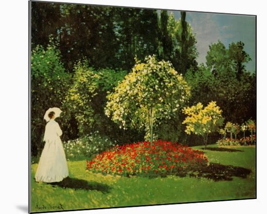 Lady in a Garden-Claude Monet-Mounted Art Print
