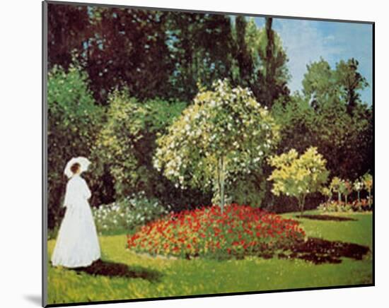 Lady in a Garden-Claude Monet-Mounted Art Print