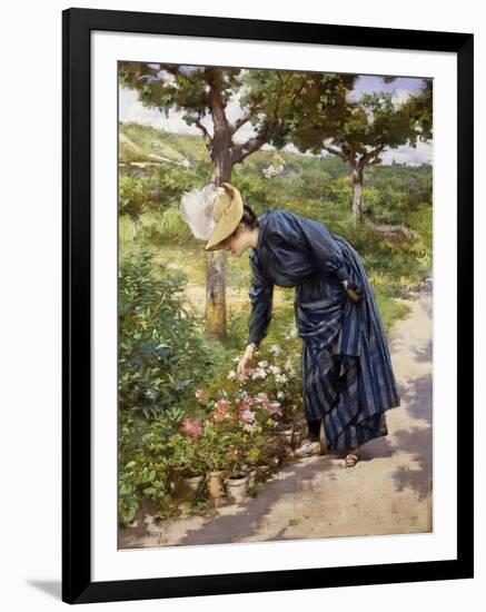 Lady in a Garden-Victor Gabriel Gilbert-Framed Giclee Print