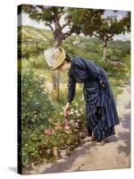 Lady in a Garden-Victor Gabriel Gilbert-Stretched Canvas