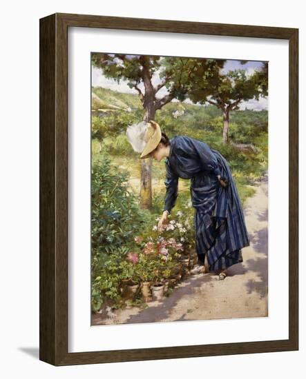 Lady in a Garden-Victor Gabriel Gilbert-Framed Giclee Print