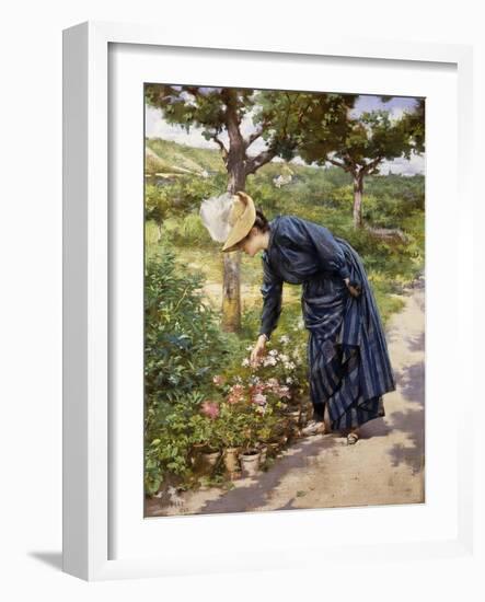 Lady in a Garden-Victor Gabriel Gilbert-Framed Giclee Print