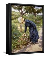 Lady in a Garden-Victor Gabriel Gilbert-Framed Stretched Canvas