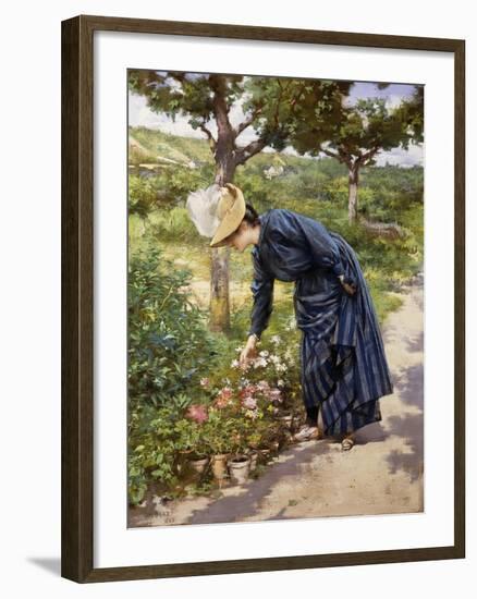 Lady in a Garden-Victor Gabriel Gilbert-Framed Giclee Print