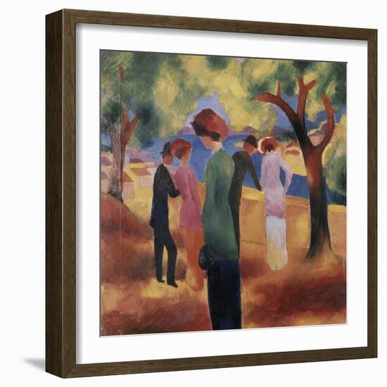 Lady in a Green Jacket-Auguste Macke-Framed Giclee Print