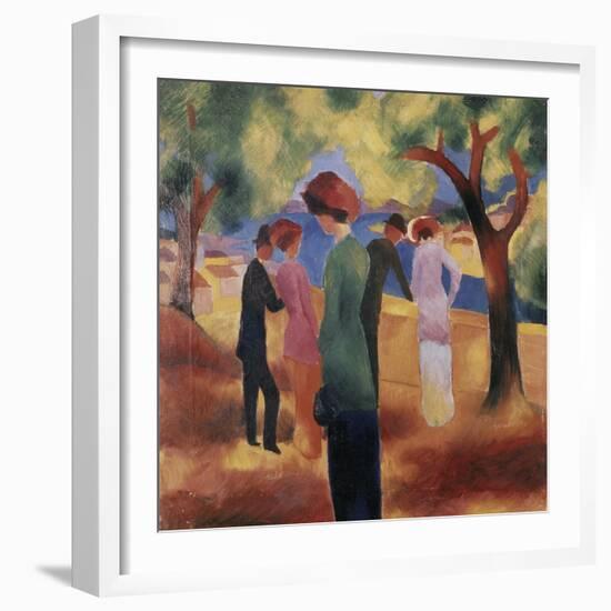 Lady in a Green Jacket-Auguste Macke-Framed Giclee Print