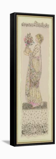 Lady in a Pink Coat-Annie French-Framed Stretched Canvas