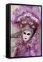 Lady in a Pink Dress and Bejewelled Hat, Venice Carnival, Venice, Veneto, Italy, Europe-James Emmerson-Framed Stretched Canvas