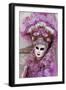 Lady in a Pink Dress and Bejewelled Hat, Venice Carnival, Venice, Veneto, Italy, Europe-James Emmerson-Framed Photographic Print