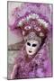 Lady in a Pink Dress and Bejewelled Hat, Venice Carnival, Venice, Veneto, Italy, Europe-James Emmerson-Mounted Photographic Print