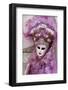 Lady in a Pink Dress and Bejewelled Hat, Venice Carnival, Venice, Veneto, Italy, Europe-James Emmerson-Framed Photographic Print