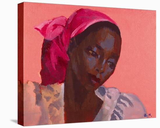 Lady in a Pink Headtie, 1995-Boscoe Holder-Stretched Canvas