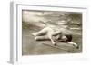 Lady in a swimsuit, vintage-French School-Framed Photographic Print