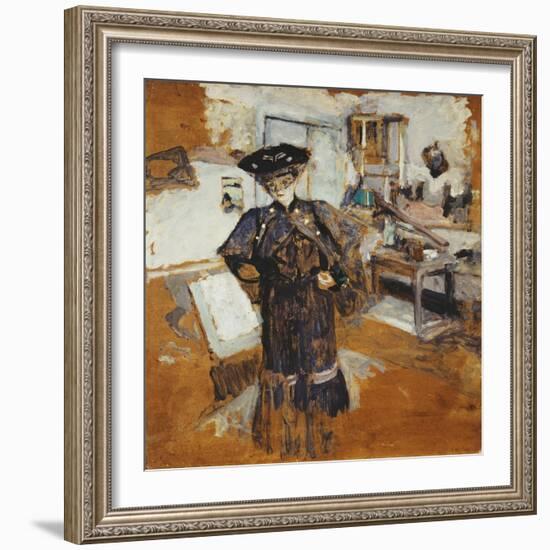 Lady in a Veil, with Hands on Hips; Dame a La Voilette, Les Mains Sur Les Hanches, C.1902-03-Edouard Vuillard-Framed Giclee Print