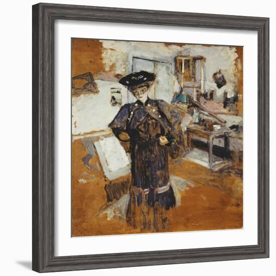 Lady in a Veil, with Hands on Hips; Dame a La Voilette, Les Mains Sur Les Hanches, C.1902-03-Edouard Vuillard-Framed Giclee Print