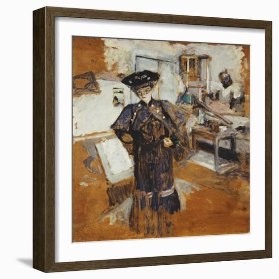Lady in a Veil, with Hands on Hips; Dame a La Voilette, Les Mains Sur Les Hanches, C.1902-03-Edouard Vuillard-Framed Giclee Print