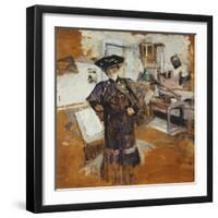 Lady in a Veil, with Hands on Hips; Dame a La Voilette, Les Mains Sur Les Hanches, C.1902-03-Edouard Vuillard-Framed Giclee Print