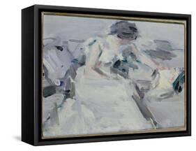 Lady in a White Dress-Samuel John Peploe-Framed Stretched Canvas