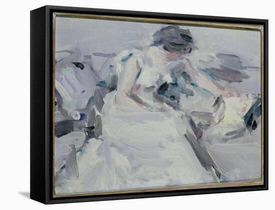 Lady in a White Dress-Samuel John Peploe-Framed Stretched Canvas