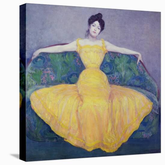 Lady in a Yellow Dress, 1899-Max Kurzweil-Stretched Canvas