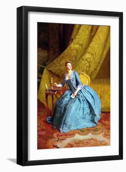 Lady in an Interior-Gustave Jacquet-Framed Giclee Print
