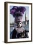 Lady in Black and Purple Mask and Feathered Hat, Venice Carnival, Venice, Veneto, Italy-James Emmerson-Framed Photographic Print