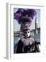 Lady in Black and Purple Mask and Feathered Hat, Venice Carnival, Venice, Veneto, Italy-James Emmerson-Framed Photographic Print