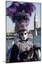 Lady in Black and Purple Mask and Feathered Hat, Venice Carnival, Venice, Veneto, Italy-James Emmerson-Mounted Photographic Print