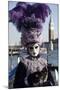 Lady in Black and Purple Mask and Feathered Hat, Venice Carnival, Venice, Veneto, Italy-James Emmerson-Mounted Photographic Print