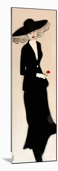 Lady in Black with Hat and Rose, 2016-Susan Adams-Mounted Premium Giclee Print