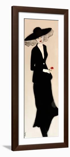 Lady in Black with Hat and Rose, 2016-Susan Adams-Framed Giclee Print