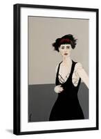 Lady in Black with Red Headband, 2016-Susan Adams-Framed Giclee Print