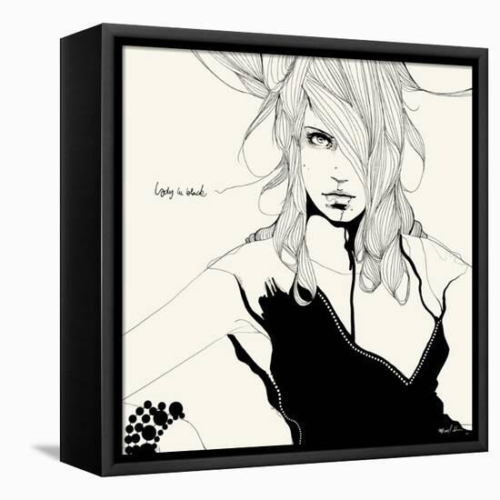 Lady in Black-Manuel Rebollo-Framed Stretched Canvas