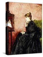 Lady in Black-Alfred Emile Léopold Stevens-Stretched Canvas