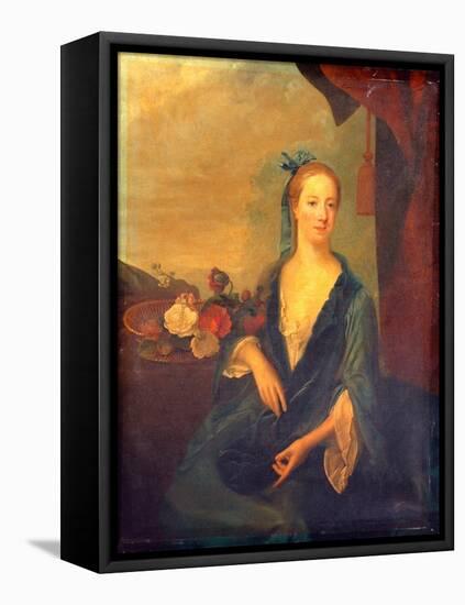 Lady In Blue, 1700-British School-Framed Stretched Canvas