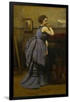 Lady in Blue, 1874-Jean-Baptiste-Camille Corot-Framed Giclee Print