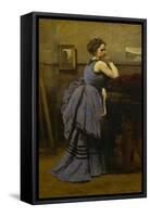 Lady in Blue, 1874-Jean-Baptiste-Camille Corot-Framed Stretched Canvas