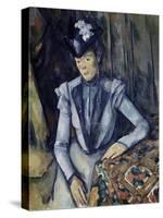 Lady in Blue, 1898-99-Paul Cézanne-Stretched Canvas