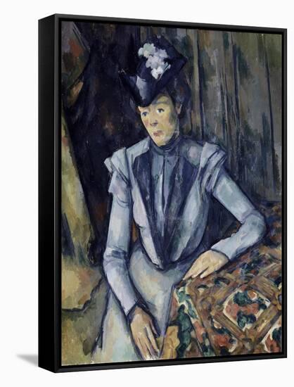 Lady in Blue, 1898-99-Paul Cézanne-Framed Stretched Canvas