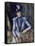 Lady in Blue, 1898-99-Paul Cézanne-Framed Stretched Canvas