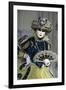 Lady in Blue and Gold, with Fan, Venice Carnival, Venice, Veneto, Italy, Europe-James Emmerson-Framed Photographic Print