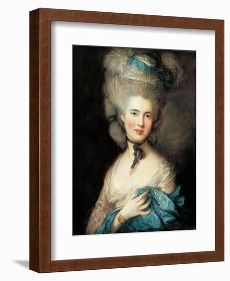 Lady in Blue-Thomas Gainsborough-Framed Art Print