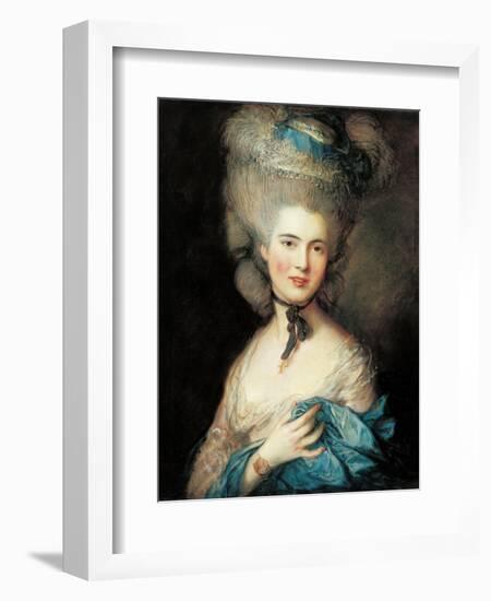 Lady in Blue-Thomas Gainsborough-Framed Art Print