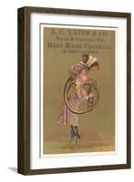 Lady in Bustle Playing French Horn-null-Framed Art Print