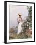 Lady in Flower Garden-Childe Hassam-Framed Giclee Print