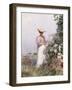 Lady in Flower Garden-Childe Hassam-Framed Giclee Print