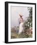 Lady in Flower Garden-Frederick Childe Hassam-Framed Giclee Print