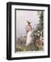 Lady in Flower Garden-Frederick Childe Hassam-Framed Giclee Print