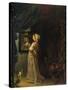 Lady in Front of Mirror-Frans Van Mieris-Stretched Canvas